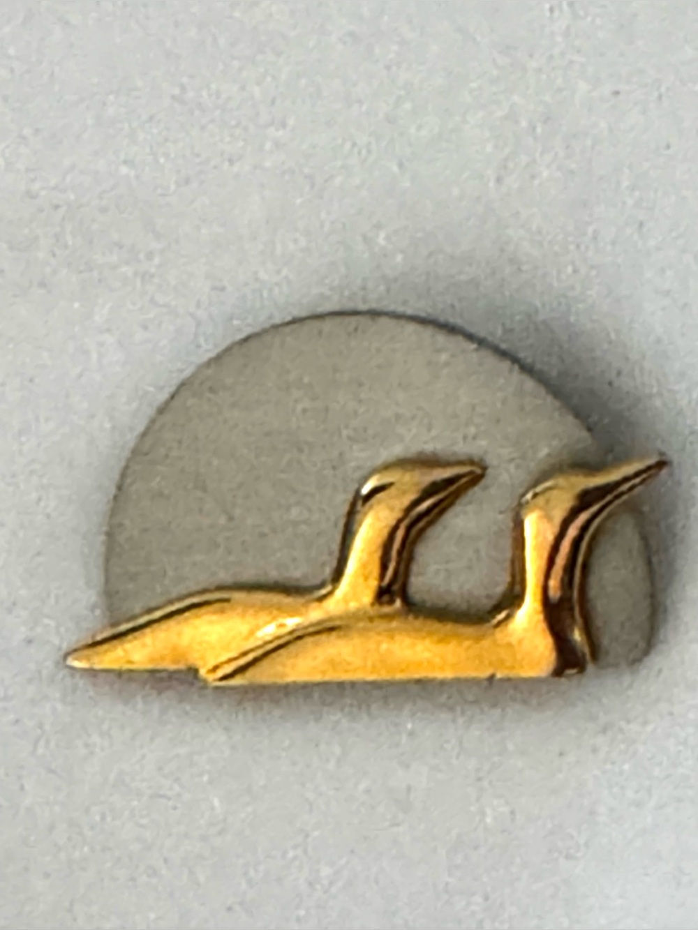2 Loons & The Moon Broach FAF Brushed Pewter 18K gold-plated